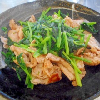 豚肉とほうれん草の生姜炒め